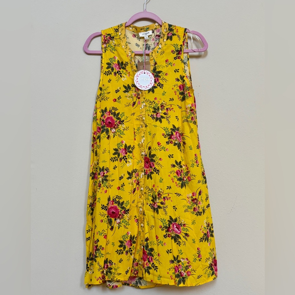 Umgee Yellow Floral Dress NWT